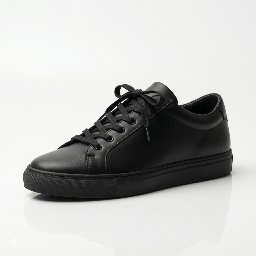 Black Corven Leather Sneakers