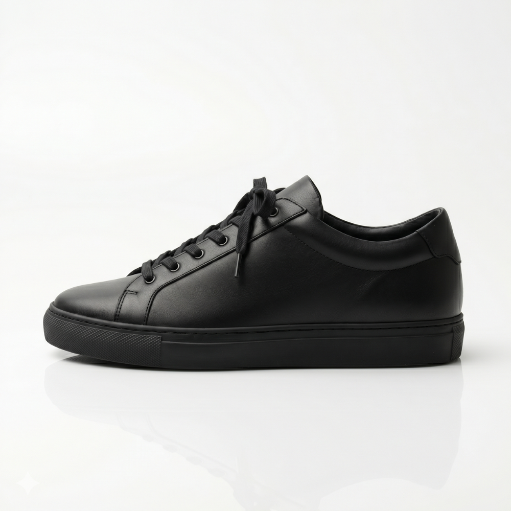 Black Corven Leather Sneakers
