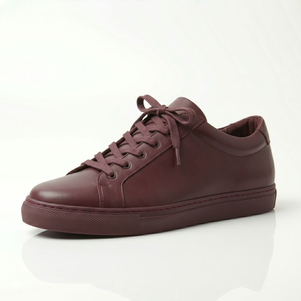 Burgundy Corven Leather Sneakers
