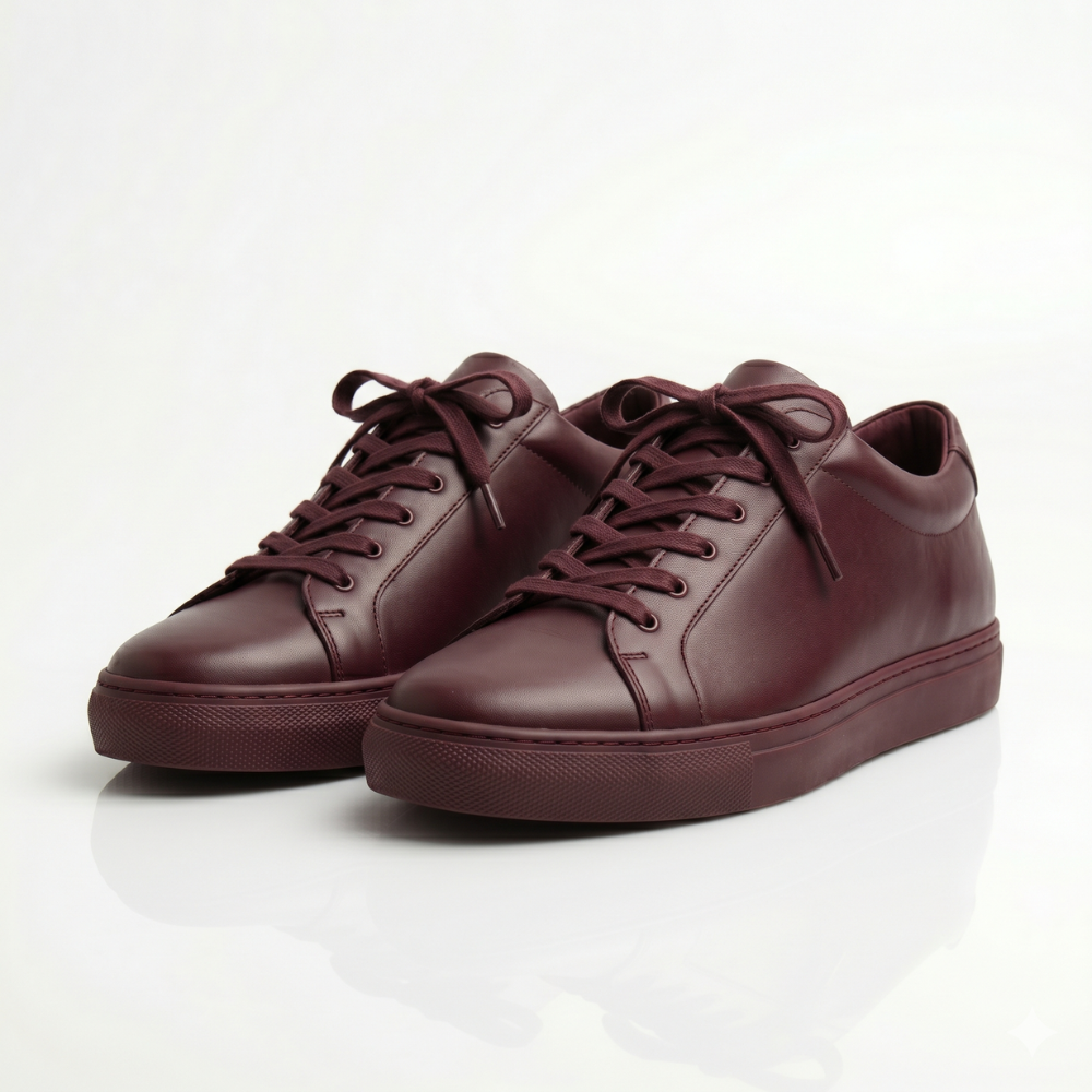 Burgundy Corven Leather Sneakers