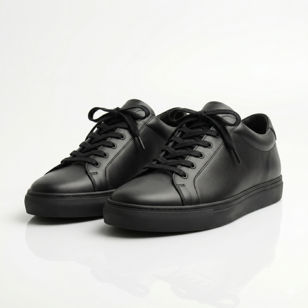 Black Corven Leather Sneakers